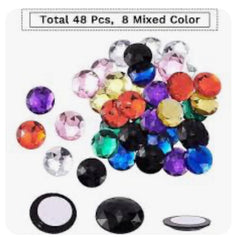 WHOLESALE 30mm Flat Back Round Acrylic Self-Adhesive Rhinestone with Container 1.2 inch circle, DIY Craft project crystal stones