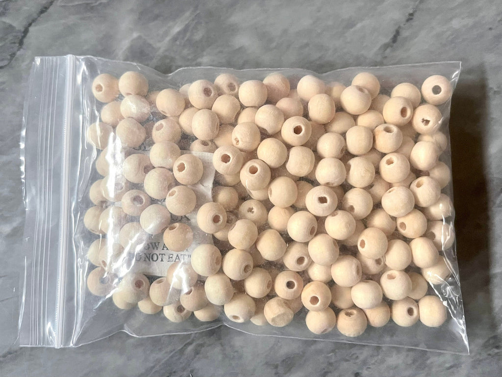 WHOLESALE 200 pieces Jewelry Beads, jewelry making bead spacers necklace, wood beads, natural cedar raw beads 8mm