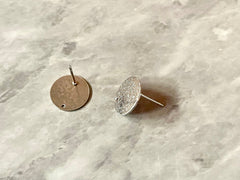 12mm laser engraved post earring blanks drop earrings stud earring jewelry dangle DIY earring making rectangle resin, silver floral flower