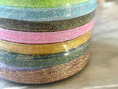 Wholesale Skinny Glitter rainbow headband fabric, Headband Ribbon Trim Fabric, clearance fabrics sale