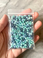 LAST CHANCE 4mm Blue Tone Beads, Pearls sale clearance, blue beads aqua teal navy blue white
