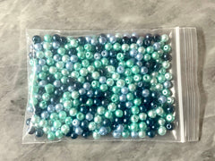 LAST CHANCE 4mm Blue Tone Beads, Pearls sale clearance, blue beads aqua teal navy blue white