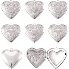 WHOLESALE 304 Steel Hearts, 10 blank silver filigree textured locket blanks earrings, heart Valentines Day blank earrings jewelry making