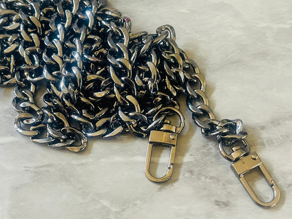 WHOLESALE chunky metal gunmetal replacement chain, jewelry making or purse chain short, 60” Clearance Chain, Jewelry Supplies