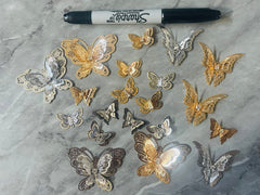 WHOLESALE 3D silver & gold butterfly charm, Pendant charm pendant beads, colorful rhinestone sale charms, silver bracelet beads