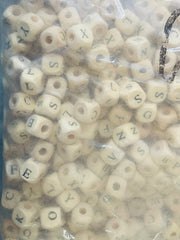 Wood Letter Bead Grab Bag, charms for jewery making, alphabet charms, name jewelry, monogram jewelry, gold letter beads