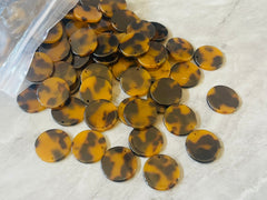 Brown Black Tortoise Shell Acrylic Blanks Cutout, Circle blanks, earring pendant jewelry making, 20mm circle jewelry, 1 Hole circle bangle