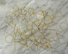 WHOLESALE Huge lot Gold earring wire blanks, wire oval copper hollow circle frames pendant, resin frame blanks, earring drop dangle