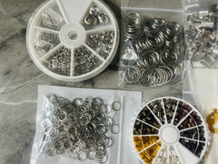 WHOLESALE Huge LOT silver gold findings jewelry creation, bangle making earring decor, fasteners charms pendants dangle chandelier necklace