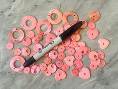 WHOLESALE Set of pink shell connectors, Jewelry Making necklaces Bracelets Earrings, 1 hole connectors