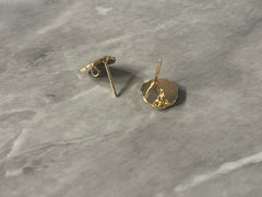 WHOLESALE Gold Wavy round post earring circle blanks drop stud earring, Gold dangle DIY earring mod making round earrings