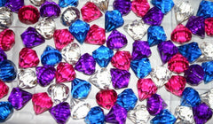You pick color! Girls Chunky Bubble Gum Necklace Rhinestone Pendant Charm Pink Purple White Blue