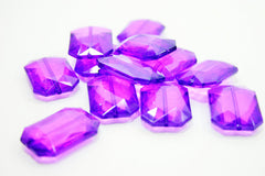 Purple Large Translucent Beads - Faceted Nugget Bead - FLAT RATE SHIPPING 30mmx22mm - Swoon & Shimmer - 4