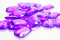 Purple Large Translucent Beads - Faceted Nugget Bead - FLAT RATE SHIPPING 30mmx22mm - Swoon & Shimmer - 2