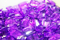 Purple Large Translucent Beads - Faceted Nugget Bead - FLAT RATE SHIPPING 30mmx22mm - Swoon & Shimmer - 3