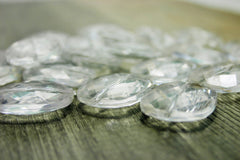 Large Translucent Beads - Faceted Rounded clear Nugget Bead - FLAT RATE SHIPPING 30mm x 25mm x 9mm - Swoon & Shimmer - 3