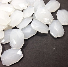 35x24mm Cloudy White Slab Nugget Beads - Beads for Bangle Making or Jewelry Making - Swoon & Shimmer - 1