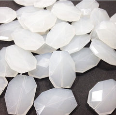 35x24mm Cloudy White Slab Nugget Beads - Beads for Bangle Making or Jewelry Making - Swoon & Shimmer - 2