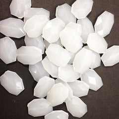 35x24mm Cloudy White Slab Nugget Beads - Beads for Bangle Making or Jewelry Making - Swoon & Shimmer - 5