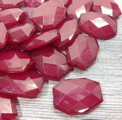Marsala 35x24mm Large faceted beads - sangria jewelry making and craft supplies - Swoon & Shimmer - 1