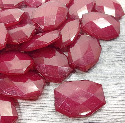 Marsala 35x24mm Large faceted beads - sangria jewelry making and craft supplies, maroon beads, dark red beads, 