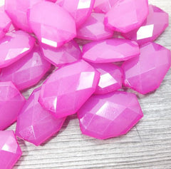 Large Pink Beads - 35x24mm slab nugget beads - acrylic jumbo craft supplies - Swoon & Shimmer - 1