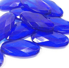 Extra Large slab nugget beads - acrylic royal blue chunky jewels