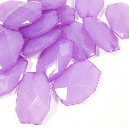 Large Purple Beads - 35x24mm slab nugget beads - acrylic jumbo lilac lavender craft supplies - Swoon & Shimmer - 1