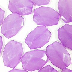 Large Purple Beads - 35x24mm slab nugget beads - acrylic jumbo lilac lavender craft supplies