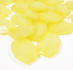 Large "Honey Butter" Beads - 35x24mm slab nugget beads - acrylic jumbo yellow craft supplies - Swoon & Shimmer - 4