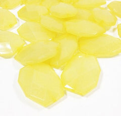 Large &quot;Honey Butter&quot; Beads - 35x24mm slab nugget beads - acrylic jumbo yellow craft supplies