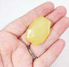 Large &quot;Honey Butter&quot; Beads - 35x24mm slab nugget beads - acrylic jumbo yellow craft supplies