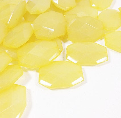 Large "Honey Butter" Beads - 35x24mm slab nugget beads - acrylic jumbo yellow craft supplies - Swoon & Shimmer - 1