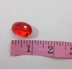 Red Large Translucent Beads - 25mm Faceted egg / nugget Bead - FLAT RATE SHIPPING - Swoon & Shimmer - 4