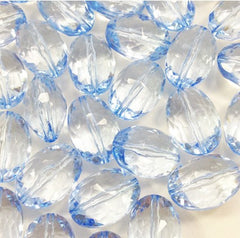 Sky Blue / Lavender Large Translucent Beads - 25mm Faceted egg / nugget Bead - FLAT RATE SHIPPING - Swoon & Shimmer - 3