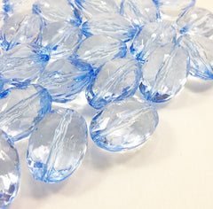 Sky Blue / Lavender Large Translucent Beads - 25mm Faceted egg / nugget Bead - FLAT RATE SHIPPING - Swoon & Shimmer - 1