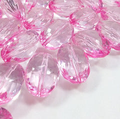 Light Pink Large Translucent Beads - 25mm Faceted egg / nugget Bead - FLAT RATE SHIPPING - Swoon & Shimmer - 1