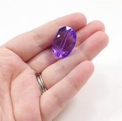 Violet purple Large Translucent Beads - 25mm Faceted egg / nugget Bead - FLAT RATE SHIPPING - Swoon & Shimmer - 2