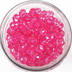 Waternelon Pink Translucent acrylic crystal faceted beads - great for jewelry making -bangles, wrap bracelets, necklaces, and more! - Swoon & Shimmer - 4