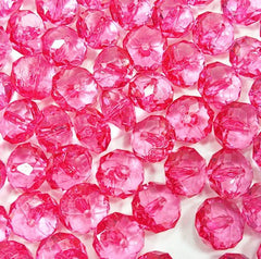Waternelon Pink Translucent acrylic crystal faceted beads - great for jewelry making -bangles, wrap bracelets, necklaces, and more! - Swoon & Shimmer - 2