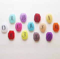 Monogram Beads in 16 Color Choices! Faceted, Gorgeous Beads - Pick your letter and color! - 35x24mm - Swoon & Shimmer - 3