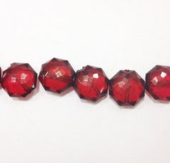 Marsala Translucent Beads - 21mm Faceted round octagon Bead - FLAT RATE SHIPPING - Jewelry Making - Wire Bangles {Sangria Maroon Garnet} - Swoon & Shimmer - 4