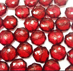 Marsala Translucent Beads - 21mm Faceted round octagon Bead - FLAT RATE SHIPPING - Jewelry Making - Wire Bangles {Sangria Maroon Garnet} - Swoon & Shimmer - 3