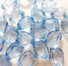 26x20mm Chunky ICE BLUE faceted acrylic nugget beads - Swoon & Shimmer - 2