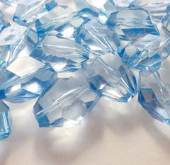 26x20mm Chunky ICE BLUE faceted acrylic nugget beads - Swoon & Shimmer - 4
