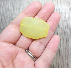 35x24mm Lemon Yellow Faceted acrylic beads - chunky nugget style craft supplies