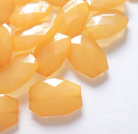 35x24mm Large faceted Orange Creamsicle acrylic beads - chunky jewels for craft supplies