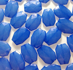 35x24mm Blue Denim Large faceted acrylic nugget beads - jewelry making supplies - Swoon & Shimmer - 2