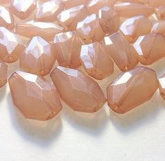 Champagne Translucent Beads - 26mm x 16mm Faceted nugget Bead - FLAT RATE SHIPPING - Jewelry Making - Wire Bangles - Swoon & Shimmer - 2