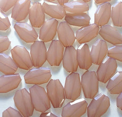 Champagne Translucent Beads - 26mm x 16mm Faceted nugget Bead - FLAT RATE SHIPPING - Jewelry Making - Wire Bangles